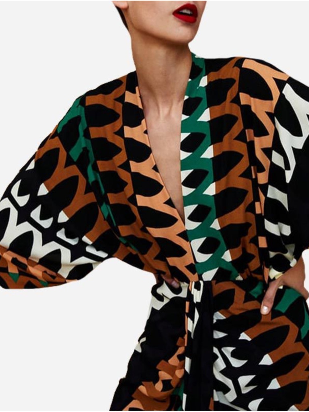 ZARA Printed Midi Dress